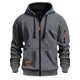 thumbnail image 1 of Dolkfu Sudadera con capucha de cremallera completa para hombres, sudadera con capucha para hacer ejercicio, camiseta de entrenamiento para hombres M, 1 of 5
