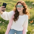 thumbnail image 6 of Oversized Square Blue Light Glasses Big Frame Computer Eyewear Thick Fashion Clear Glasses for Women Fashion, 6 of 8