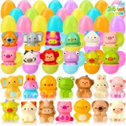 Mother's Day Summer Gift Favour 24 Pack Prefilled Eggs with Slow Squishy Toys Eggs Filled for Egg Hunt Stuffers Party