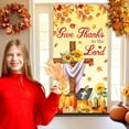 thumbnail image 2 of Fall Thanksgiving Door Cover Banner Autumn Thanksgiving Christian Jesus Door Banner Decoration Maple Leaves Pumpkin Sunflowers Bible Cross Religious Give Thanks to The Lord Banner for Fall Party Decor, 2 of 6