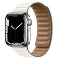 thumbnail image 1 of ALMNVO Leather Link Band for Apple Watch Bands 44mm 45mm 38mm 42mm 49mm 40mm 41mm  for Women Men, Adjustable Magnetic Strap Wristbands for iWatch Series Ultra 8 7 SE 6 5 4 3 2 1 Nike, 1 of 10