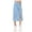 Blue, variant on LYMAYTER ‌‌Teens Girls Young Women Denim Skirt Summer Mid-Length Stretch Waist High-Slit‌ 5-16Y