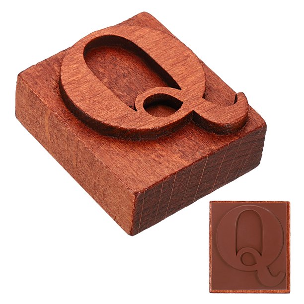 Uxcell Letter Stamps Wood Rubber Stamp Character Q Vintage Alphabet