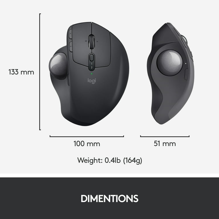 Logitech MX ERGO Wireless Trackball - Optical - Wireless - Bluetooth/Radio Frequency - Graphite - USB - Computer - Trackball, Scroll Wheel - 8 Logitech MX ERGO Wireless Trackball - Optical - Wireless - Bluetooth/Radio Frequency - Graphite - USB - Computer - Trackball, Scroll Wheel - 8