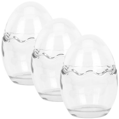 

NUOLUX 3pcs Household Glass Egg Shape Pudding Cups Party Jelly Pudding Cups Baking Supplies