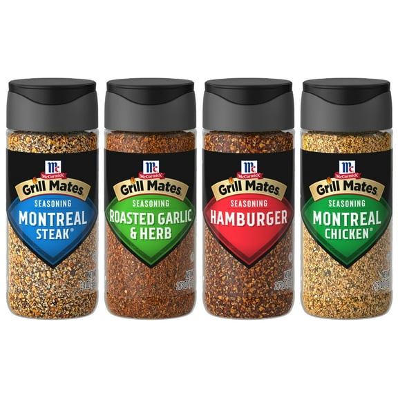 McCormick Grill Mates Spices, IEF31 Everyday Grilling Variety Pack (Montreal Steak, Montreal Chicken, Roasted Garlic & Herb, Hamburger), 4 Count