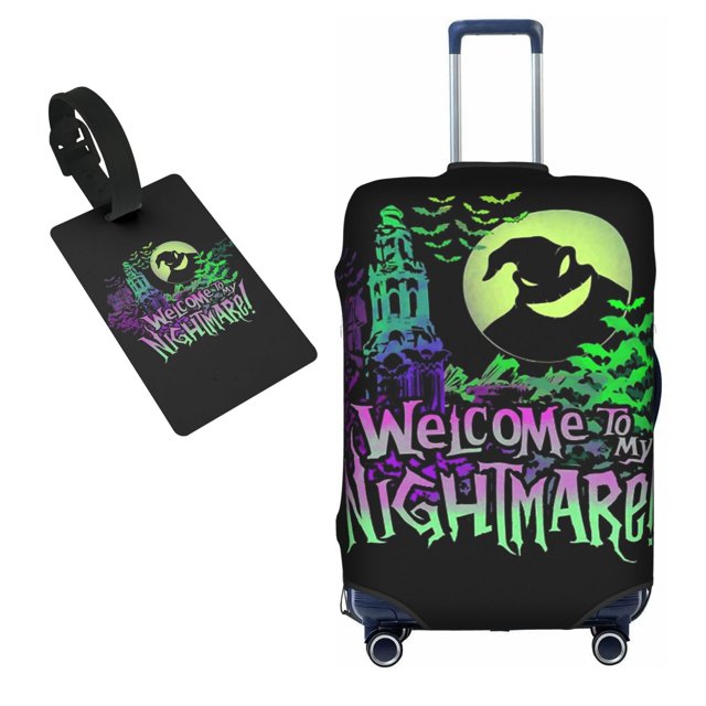 Anime Cartoon Nightmare Before Christmas (10) Travel Suitcase Protector Elastic Washable Protective Baggage Covers With Concealed Zipper For 18-21 Inch Suitcase - S
