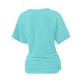 thumbnail image 5 of Womens Casual V Neck T Shirts Short Sleeve Loose Fit Summer Flowy Tops Tees, 5 of 5