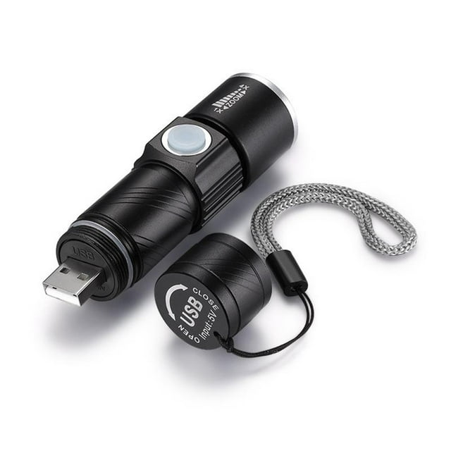 Billuyoard Linterna de aleación de aluminio portátil IPX6 resistente al agua alimentada por con para comprobar dinero al aire Iluminación novedosa Negro 365nm