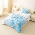 thumbnail image 2 of Manfei Cute Initial K Twin Comforter Sets,Princess Bow Bedding Set,Golden Blue,Polkadot Reversible,2 Pieces,1 Comforter and 1 Pillowcase, 2 of 7