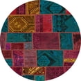 thumbnail image 1 of Ahgly Company Machine Washable Indoor Round Abstract Carbon Red Area Rugs, 6' Round, 1 of 7