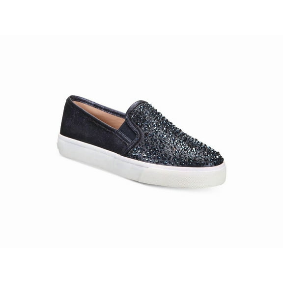 INC International Concepts Womens Sammee2 Fabric Low Top Slip, Navy, Size 12.0 b