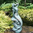 thumbnail image 4 of Homestyles 28 in. Giant Sexy Mermaid Sitting on Coastal Rock In Bronze Patina Beach Nautical Garden Statue, 4 of 6