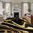 thumbnail image 2 of Black Gold Large Area Rugs 6x9 ft Marble Luxury Abstract Glitter Fluid Pattern Washable Rug Non Slip Indoor Carpet Absorbent Floor Mat for Living Room Bedroom Dining Room, 2 of 9