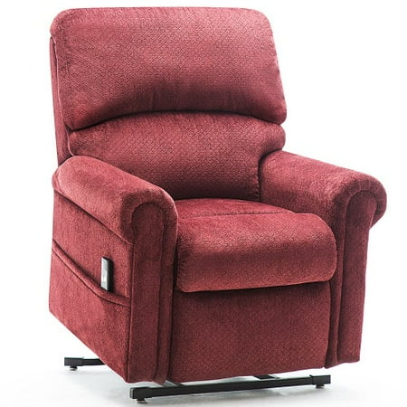 Discount Lazy Boy Furniture CLEARANCE! Recliner Chair for Lounge, Single Recliner Chair, Ergonomic Power Lift Recliner Chair w/Padded Seat Backrest, Velvet lazy boy Chaise for Home, Living Room, Lounge, Wine Red, S11590 ()