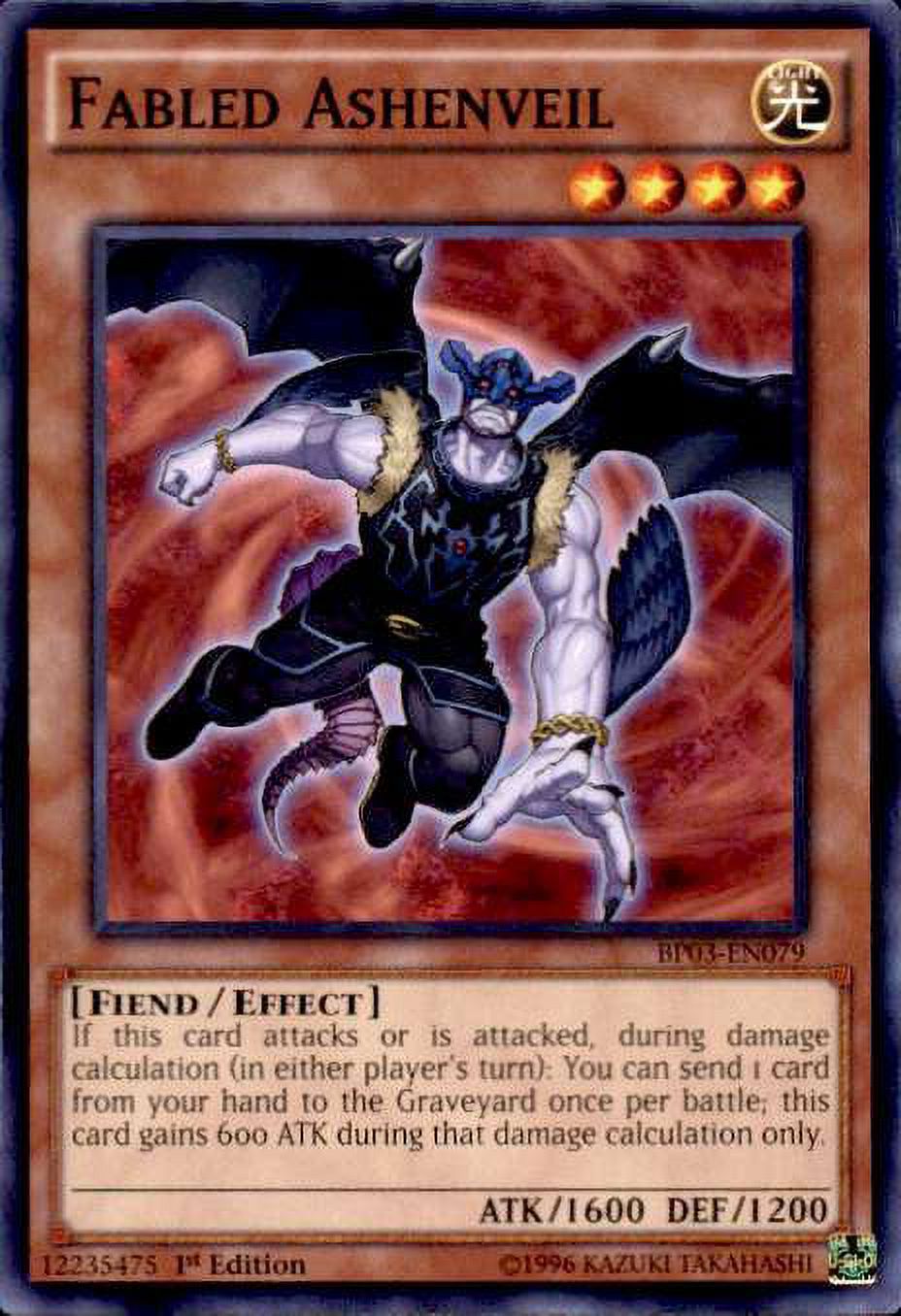 YuGiOh Battle Pack 3 Monster League Shatterfoil Common Fabled Ashenveil BP03-EN079 (Shatterfoil)