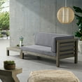 thumbnail image 4 of Kaena Acacia Wood Outdoor Right Arm Loveseat and Coffee Table Set with Cushion, Gray and Dark Gray, 4 of 9
