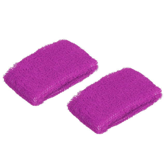 Unique Bargains Bracelets de Sport 8x5cm en Éponge Absorbante, Violet Rouge 2 Pack