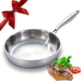 thumbnail image 5 of Heavy-Duty 304 Stainless Steel Frying Pan Skillet, Non-Stick, Induction Compatible, Oven & Dishwasher Safe, Even Heat Distribution, Drip-Free Edge, Ideal for Searing & Sautéing, 5 of 13