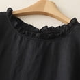 thumbnail image 6 of Womens Cotton Linen Waistcoat Button Down Sleeveless Lightweight Vests Casual Solid Color Fashion Ruffled Jackets, 6 of 6