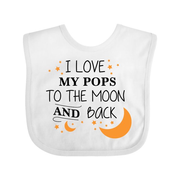Inktastic I Love My Pops to the Moon and Back Boys or Girls Baby Bib