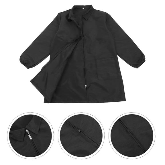 HONMEET Pet Grooming Apron Black Brocade Polyester Comfortable Adjustable for Professional