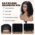 thumbnail image 5 of Phocas Curly Headband Wigs for Women,Synthetic Headband Wig Deep Curly Wave Half Wigs Glueless Short Natural Black 13Inch, 5 of 9
