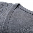 thumbnail image 5 of NTACZA V Neck Sweater for Men Gray Button Down Sleeveless Sweater Cardigan Cozy Plaid with Pocket Vests Jumpers for Men L, 5 of 5