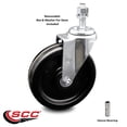 thumbnail image 2 of 6 Inch Phenolic Wheel Swivel 12mm Threaded Stem Caster Service Caster Brand, 2 of 2