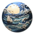 thumbnail image 2 of Designart "Beach Boat gracefulness Papercut II" Beach Oversized Wall Clock, 2 of 5