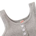 thumbnail image 3 of Kmbangi 2Pcs Toddlers Summer Tracksuit, Solid Color Ribbed Vest + Shorts, 3 of 5