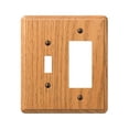 thumbnail image 1 of Amerelle 901TRL 1 Toggle-1 Rocker Combo Light Oak Contemporary Wall Plate, 1 of 3