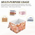 thumbnail image 6 of Yayeee Collapsible Cube Storage Bin with Lid Fabric Closet Decorative Basket with Handles, Abstract Orange Flowers, 6 of 7