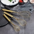 thumbnail image 4 of Gold Whisk Pack of 3 Stainless Steel 8"10" 12" Titianium Plating Whisks for Cooking Beater Wire Whisk Set Kitchen Wisk Gold, 4 of 6