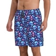thumbnail image 2 of Salouo Blue Skull Flower Pattern Swim Trunks for Men,Men's Hawaiian Bathing Suit Swimsuits Quick Dry Swimming Board Shorts Beach Shorts with Pockets-3X-Large, 2 of 6