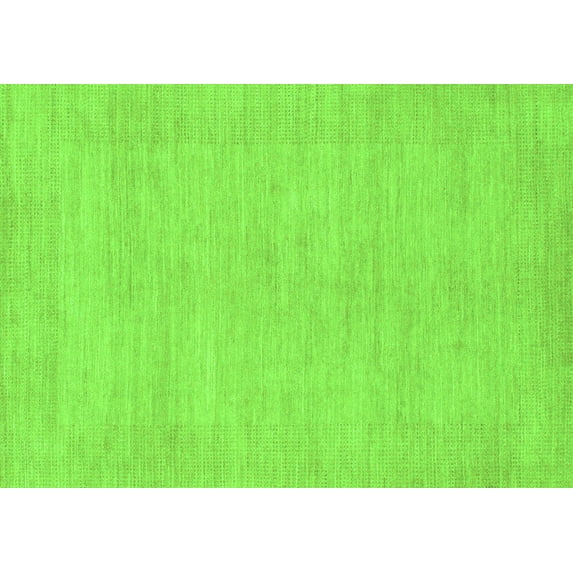 Ahgly Company Indoor Rectangle Solid Green Modern Area Rugs, 2' x 5'