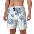 thumbnail image 2 of Balery Pale Blue Lotus Flowers Mens Swim Trunks Swim Shorts for Men Quick Dry Inseam Beach Shorts with Compression Liner Pocket-XX-Large, 2 of 9