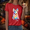 thumbnail image 6 of Towmus Women Halloween T-Shirt Oversized Sequin Ghost Shirts Crew Neck Short Sleeve Pullover Tops, 6 of 9