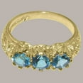thumbnail image 4 of LBG British Made 14k Yellow Gold Natural Blue Topaz Womens Promise Ring - 33 size options - Size 9.5, 4 of 7