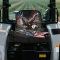thumbnail image 4 of Uorisanigo Universal Riding Lawn Mower Seat Covers, Weatherproof Flying Eagle American Flag Tractor Seat Cover with Storage Bags Compatible with John-Deere Husq-Varna Crafts-Man Ku-bota, 4 of 7