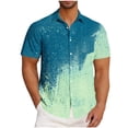 thumbnail image 1 of Styesk T-Shirts pour Homme Mode Décontractée Col Rabattu Imprimé Manches Courtes Chemise Blouse, 1 of 5