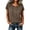 Brown, variant on Button Down Shirt for Women Short Sleeve Blouses Dressy Casual Business Work Summer Vacation Tops Hawaii Shirts with Pockets S-3XL