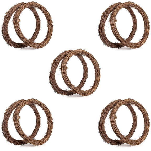 10PCS 14 Inch Grapevine Wreaths Wreath Rattan Wreath Garland for DIY Christmas Craft or Wedding Decors