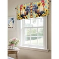 thumbnail image 6 of Retro Rooster Curtain Valances for Windows, Sunflower Animals Farmhouse Plaid Kitchen Valance Window Treatment, Light Filtering Block Curtains for Bathroom/Bedroom/Living Room 54'' x 18'', 6 of 9