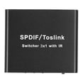 thumbnail image 2 of SPDIF/para TosLink Switcher Dispositivo de conmutación 3x1 con control remoto Conmutador de salida 3 en 1 Enchufe 100V‑240VAU, 2 of 5