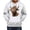 White, variant on Men's Floral Cattle Print Hooded Sweatshirt Autumn Winter Warm Long Sleeve Casual Pullover Top Comfortable Soft Fabric