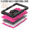 thumbnail image 3 of Samsung Galaxy Tab A7 Lite Heavy Case 8.7 Inch 2022 SM-T200/T205/T207 with Built-in Screen Protector, Dteck 3 in 1 Shockproof Bumper Full Body Drop Protection with 360° Ring Holder,Black+Rose, 3 of 8