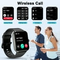thumbnail image 3 of Montre Intelligente Compatible avec Android et iPhone, Montre Intelligente Étanche IP68 pour Femmes et Hommes, Plus de 100 Modes Sportifs, Traqueur de Mise en Forme de 1,85 Po, Montre Intelligente avec Appel Bluetooth (Répondre/faire des Appels), Noir, 3 of 10