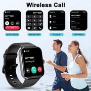 Blackview Smart Watch for Men, Bluetooth Calling, Fitness Tracker with 100+ Sports Modes, 1.85 HD Display, 350mAh Battery, Compatible with Android & iPhone, Black
