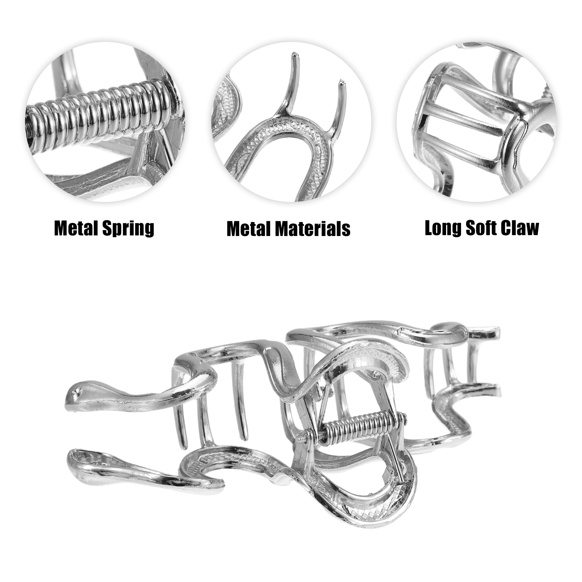 Unique Bargains Durable Metal Hair Claws Hair Clips Hair Barrettes Silver Tone